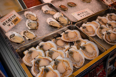 High angle view of food for sale at market