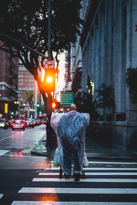 View of city street during rainy season