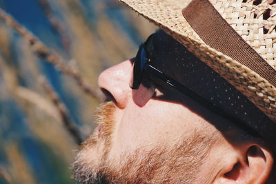 Close-up of man wearing sunglasses