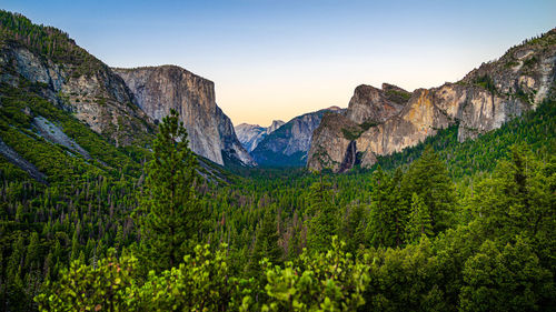 Sunset at the tunnel view viewpoint.