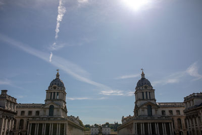 Low angle view of buildings against sky