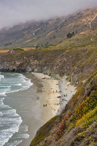 High angle view of beach