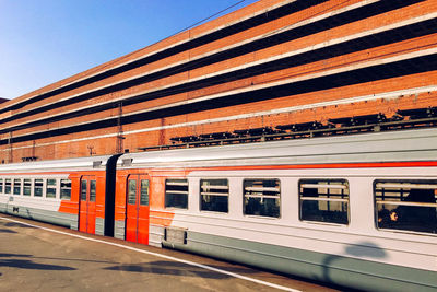 Train at railroad station platform