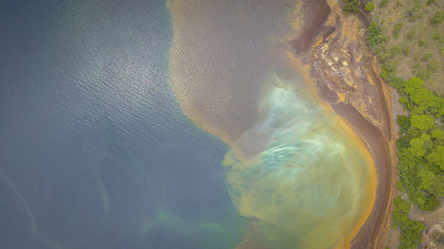 High angle view of sea waves