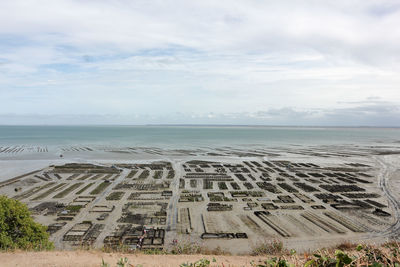 High angle view of sea against sky