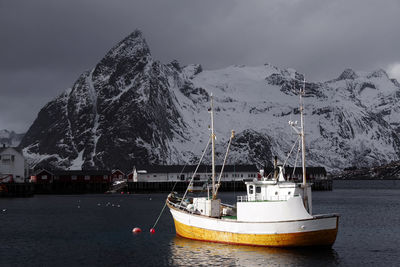 Scenic view of sea against sky during winter