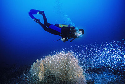 Man swimming in sea