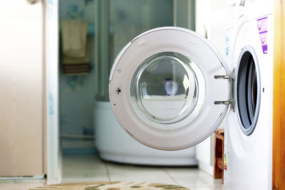 View of open washing machine