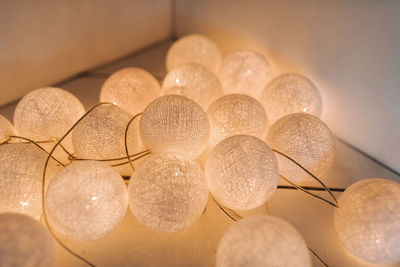 Close-up of candles on table