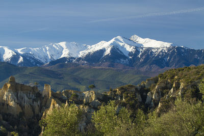 Scenic view of snowcapped mountains