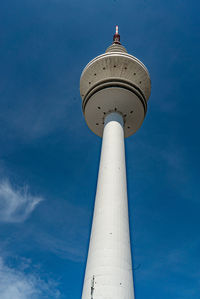 Low angle view of lighthouse against clear sky