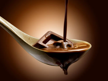 Close-up of coffee in glass
