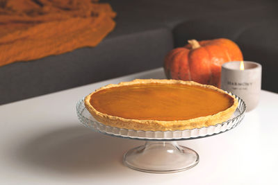 Close-up of dessert on table