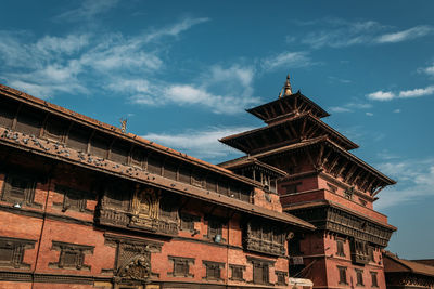 Low angle view of old historical building against sky