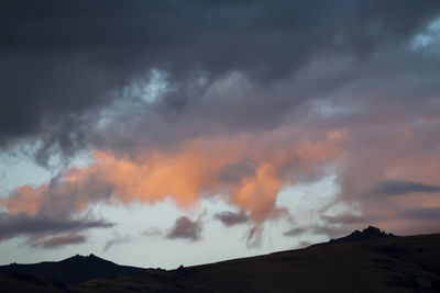 Scenic view of dramatic sky over land