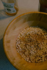 High angle view of food on table