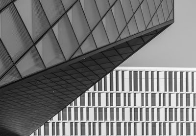 Low angle view of modern building against sky