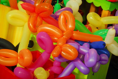 Close-up of multi colored balloons