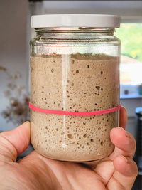 Rye sourdough in glas jar