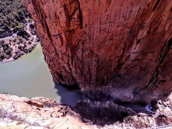 Scenic view of rock formation in lake