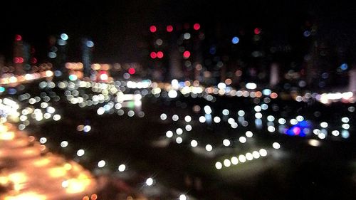 Defocused image of illuminated city