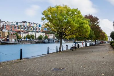 View of canal along buildings