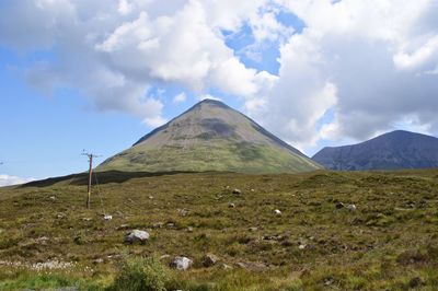 Scenic view of landscape against cloudy sky