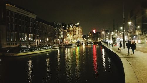 Illuminated city at night