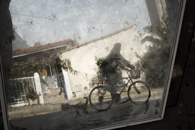 Bicycle on wall