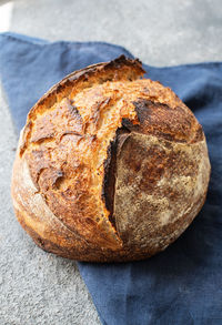 Homemade artisan sourdough whole wheat bread. healthy bread and organic food.