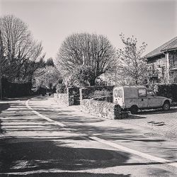 Road along buildings