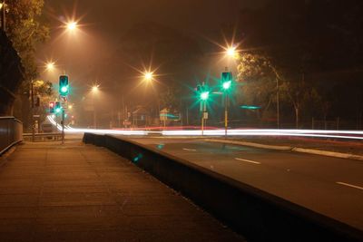 Illuminated street light at night