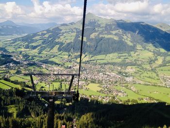 Scenic view of landscape and mountains against sky