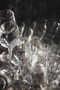 Close-up of empty glasses