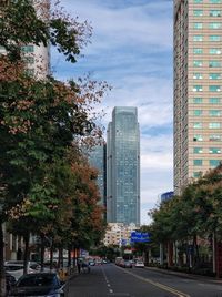 View of skyscrapers in city