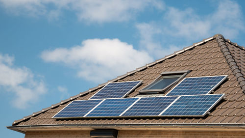 Low angle view of solar panel