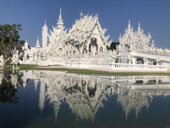 Reflection of building in lake