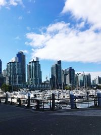 Modern buildings in city against sky