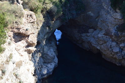 High angle view of rock formations