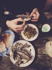 Close-up of preparing food