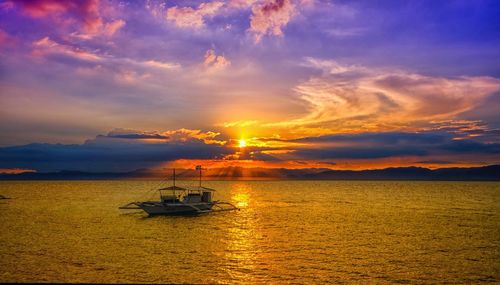 Scenic view of sea during sunset