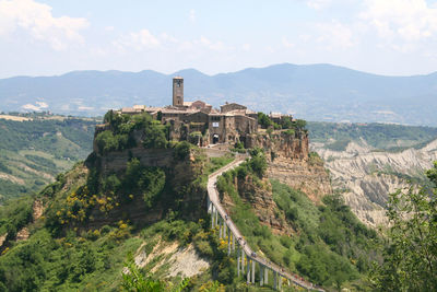 Panoramic view of historic building against sky