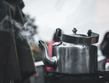 Close-up of tea kettle