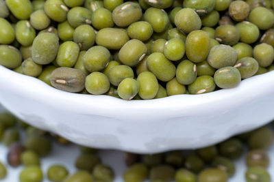 High angle view of fruits in bowl