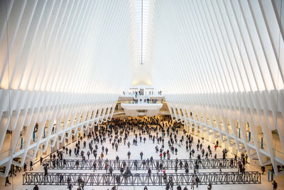 People walking in modern building