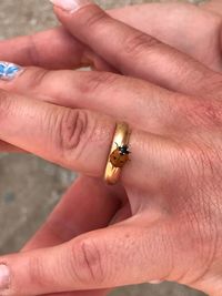 Midsection of man holding hands