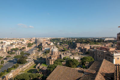 High angle view of townscape against sky