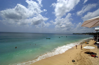 Scenic view of beach against sky