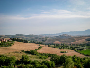 High angle view of landscape against sky