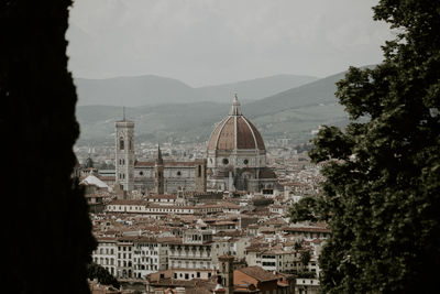 High angle view of buildings in city